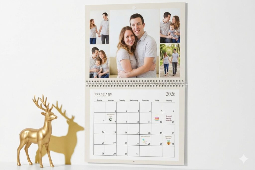 1. Personalised 2027 Wall Calendar (A4, A3, and Larger Formats) – Best For a New Year Planning Gift That Displays a Family Photograph Every Month of 2027
